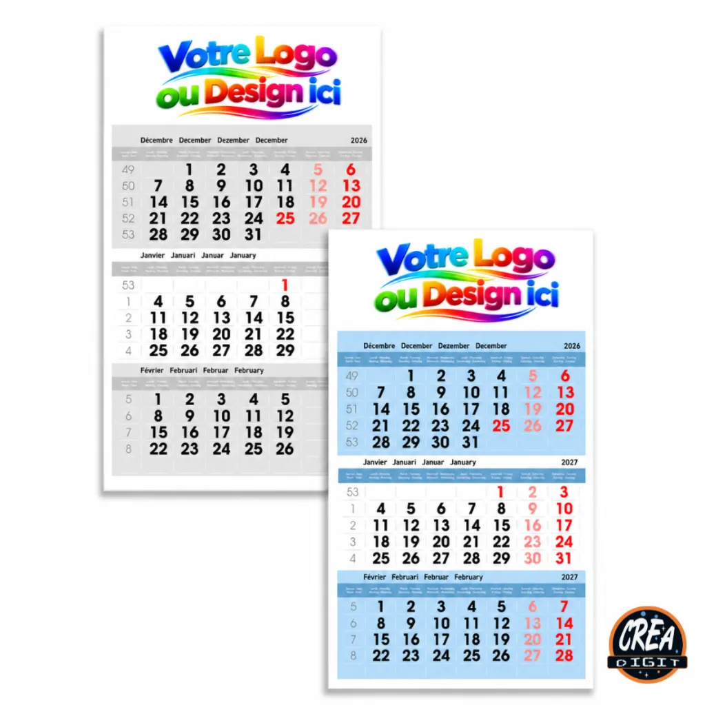 Calendriers 2027 personnalisables colorés logo.webp