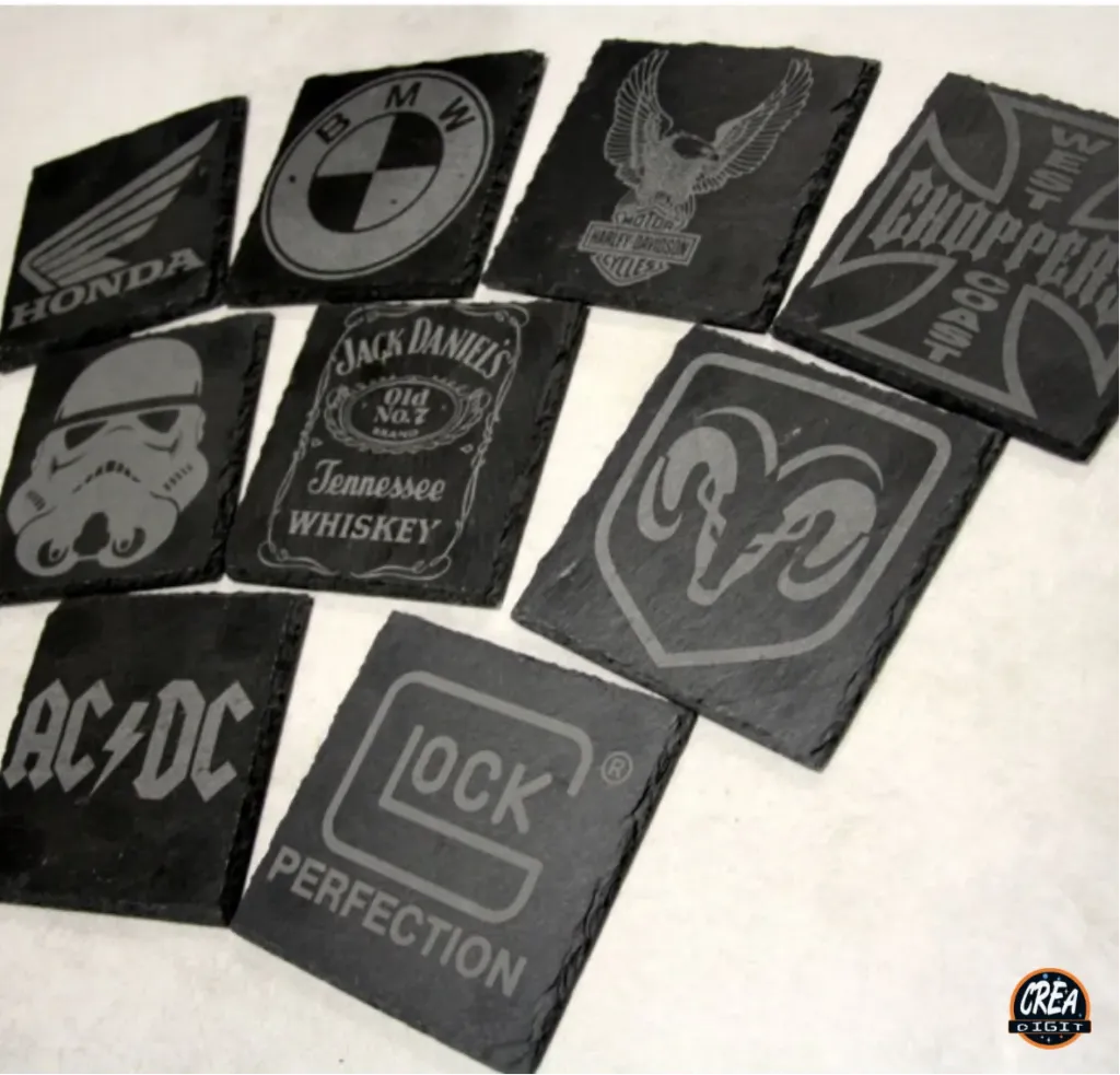 Sous-verre personnalisé en ardoise carré 10cm