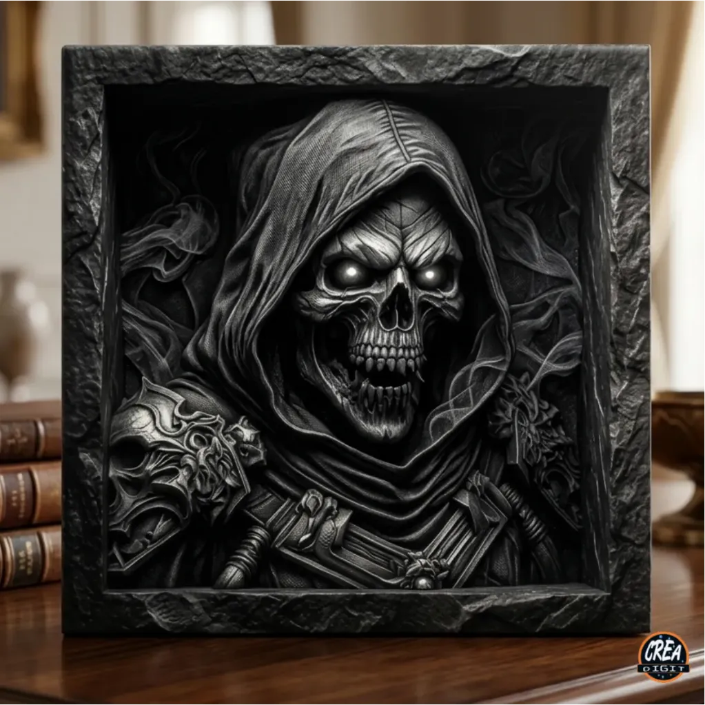 Carrelage "Tête de mort" relief 20x20cm