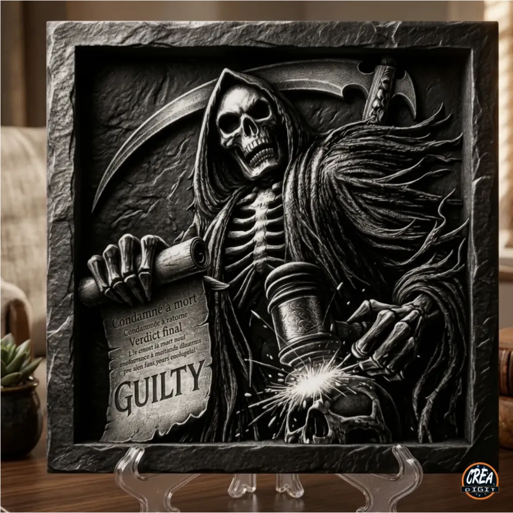 Carrelage "Tête de mort" relief 20x20cm