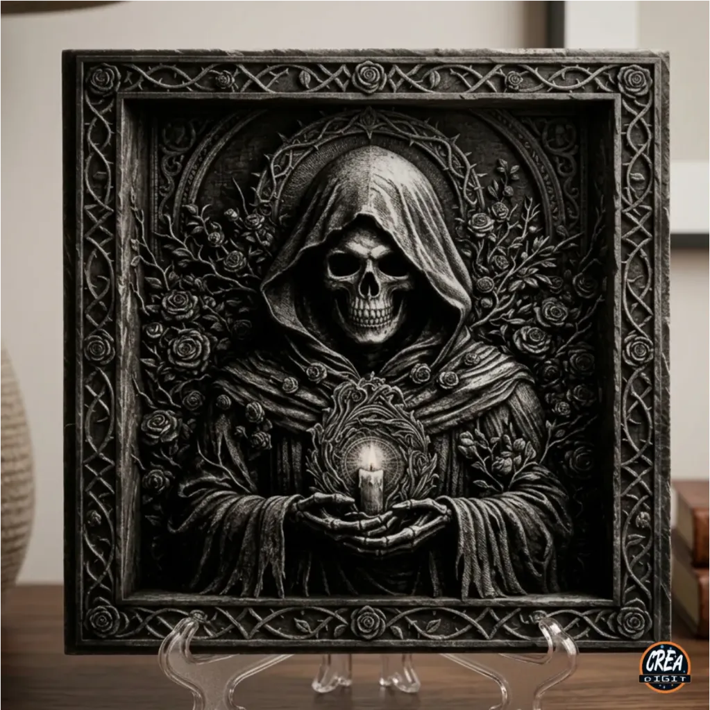 Carrelage "Tête de mort" relief 20x20cm