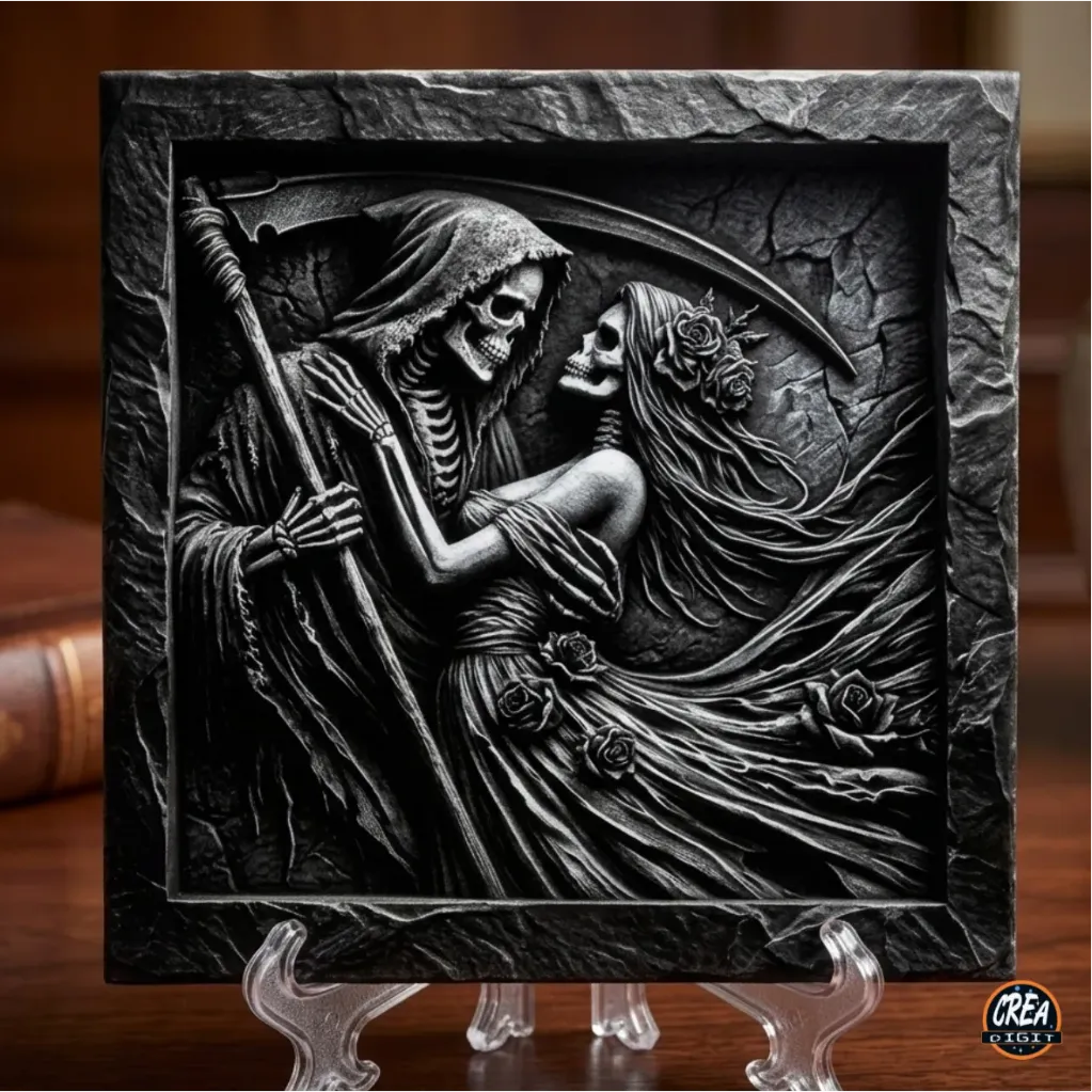 Carrelage "Tête de mort" relief 20x20cm