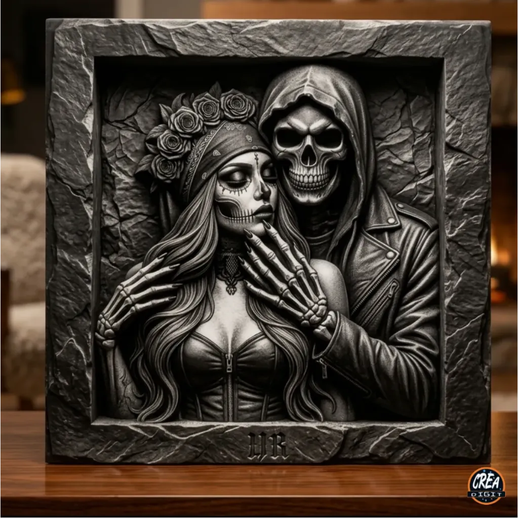 Carrelage "Tête de mort" relief 20x20cm