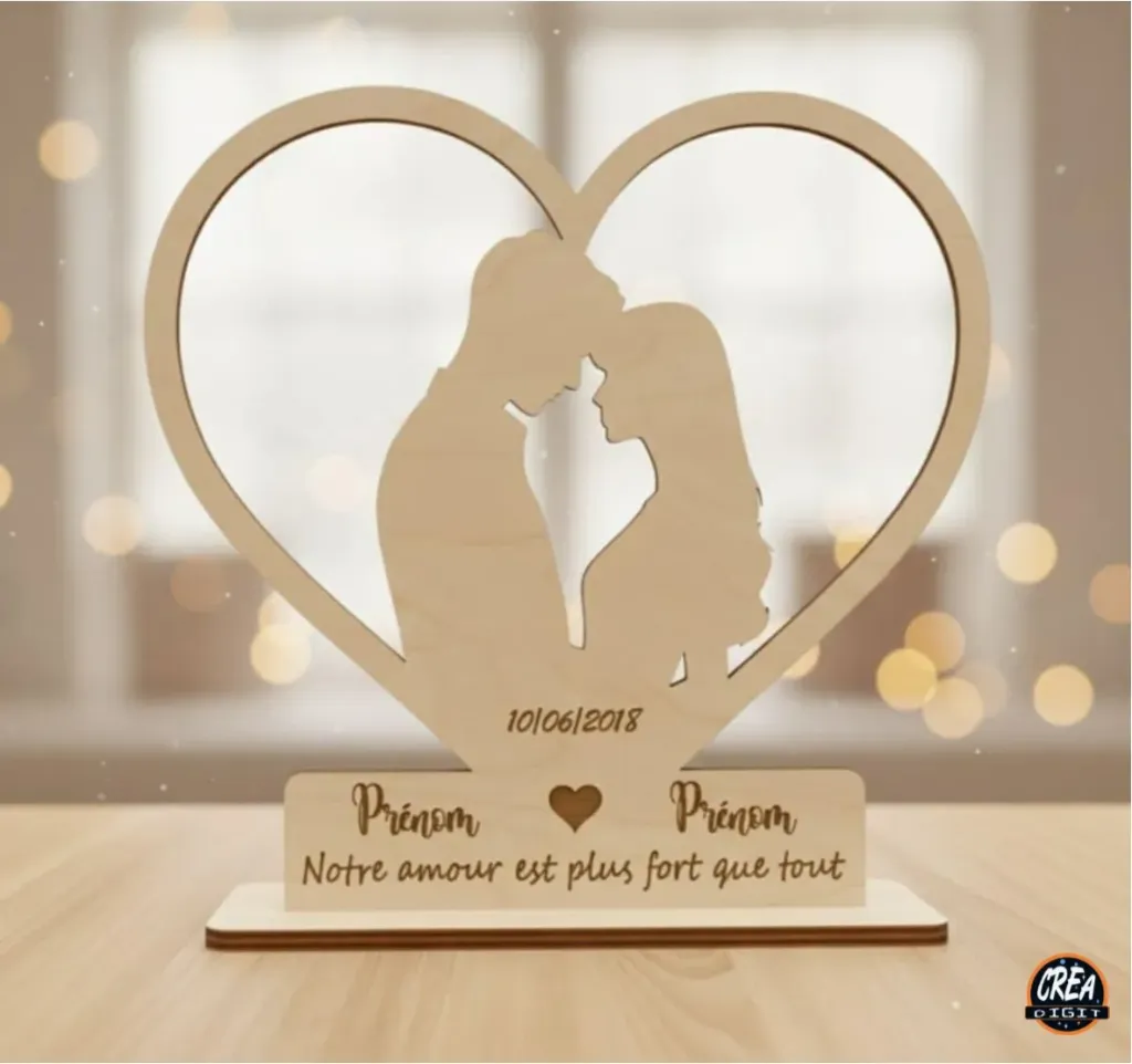 [CD-CP02] Cœur transparent 20x19 cm personnalisé