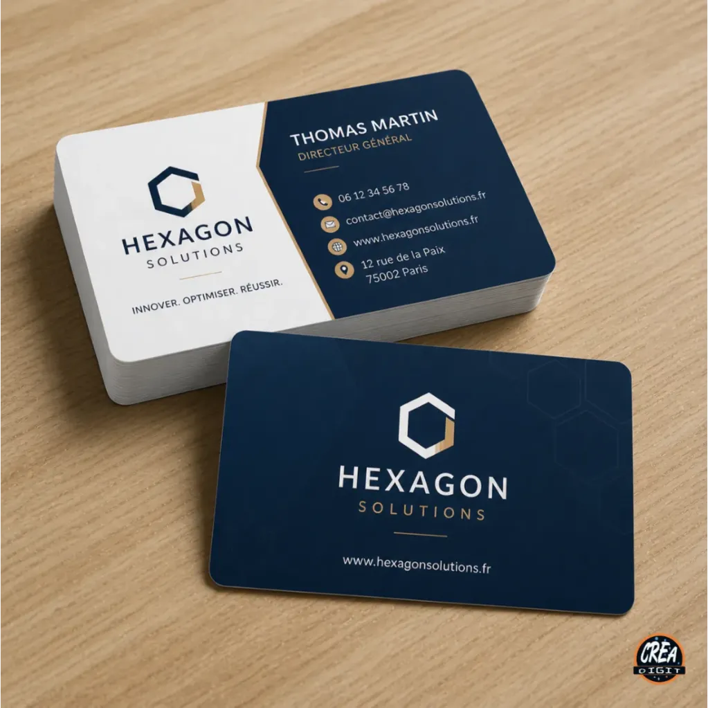 Cartes de visite 350gr recto-verso coins arrondis